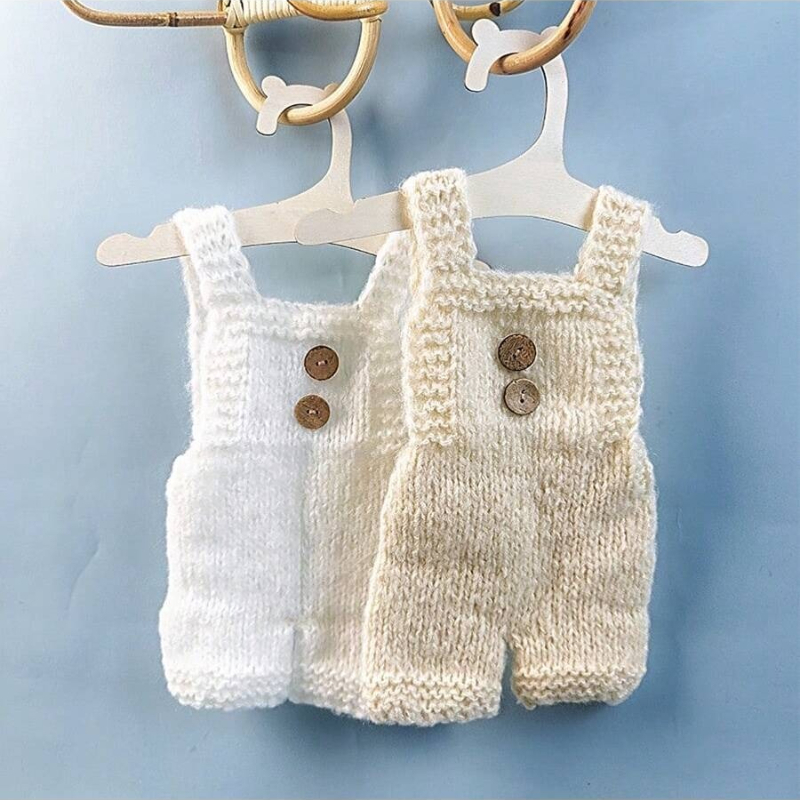 Infant Photography Props Outfit - Neugeborenen-Fotografie-Requisiten, weicher Mohair-Strick-Strampler, Shorts-Set, Baby-Jungen-Mädchen-Fotoshooting-Outfit, Studio-Kleidung,