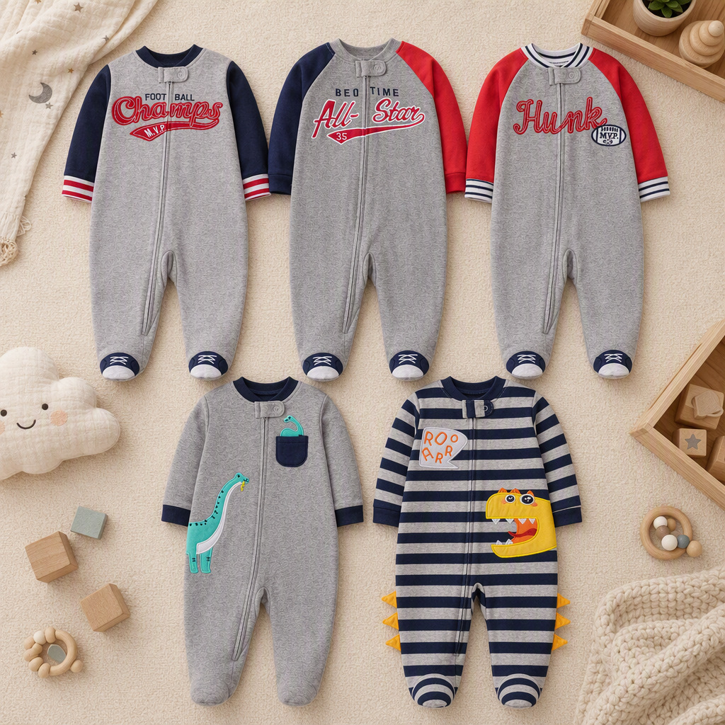 Cotton Baby Onesies Zipper - Doppelseitiger Baumwoll-Strampler für Kleinkinder mit Streifen,