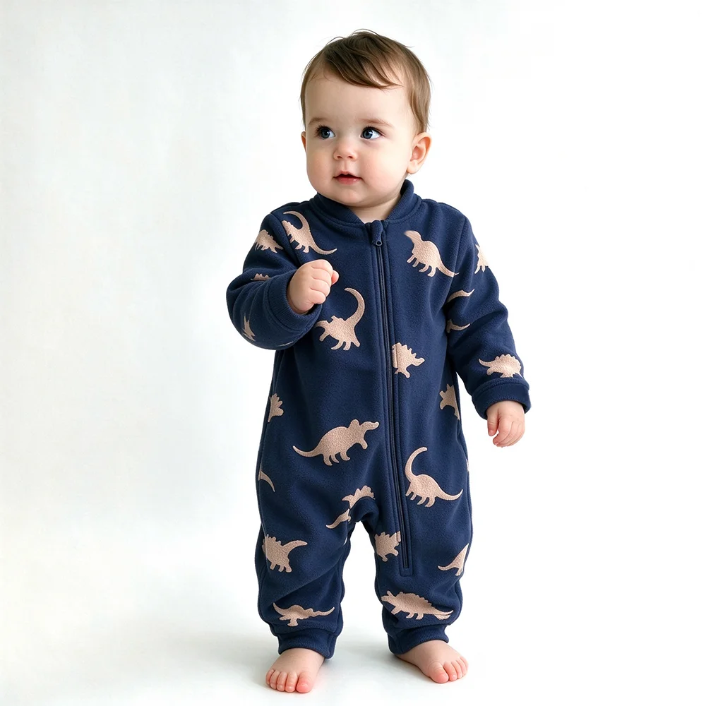 Weicher, warmer Baby-Fleece-St – Cotton Baby Onesies Zipper Bewertung und Preis